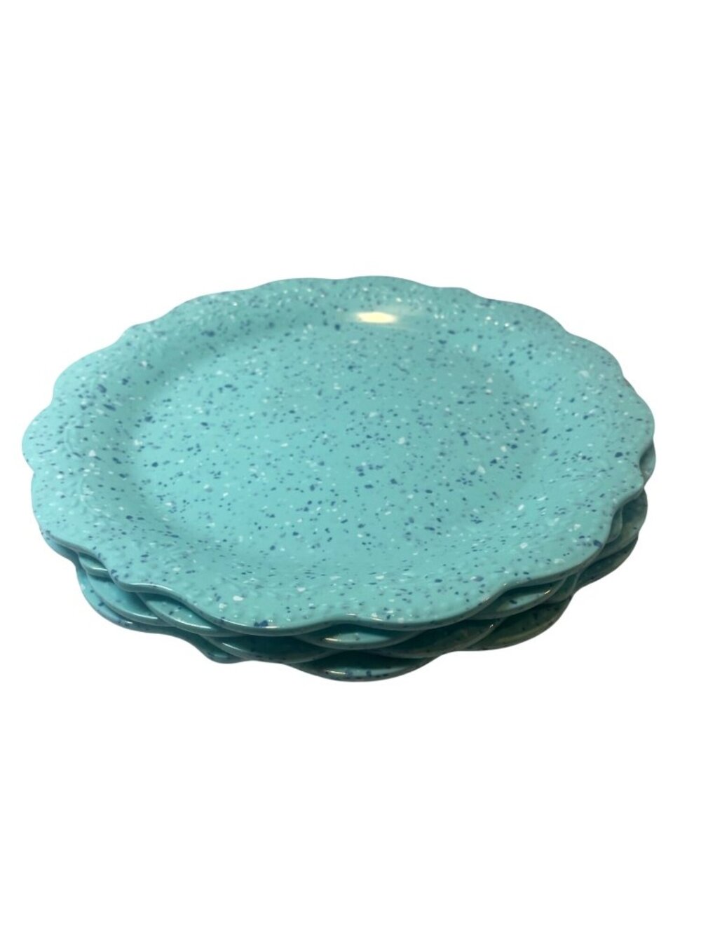 The Pioneer Woman Juliette 10.7" Teal Melamine Dinner Plates Set Of 4 Scalloped